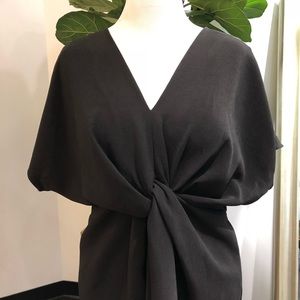 Twist Front Black Dress
